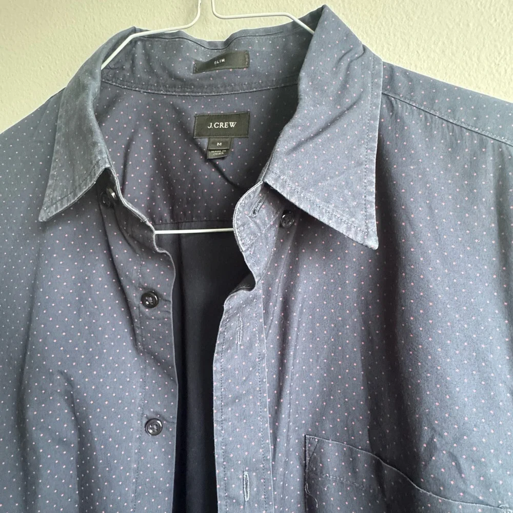 J. Crew Navy Blue Dot Dress Shirt